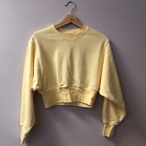 Aritzia TNA yellow cropped sweatshirt (XXS)